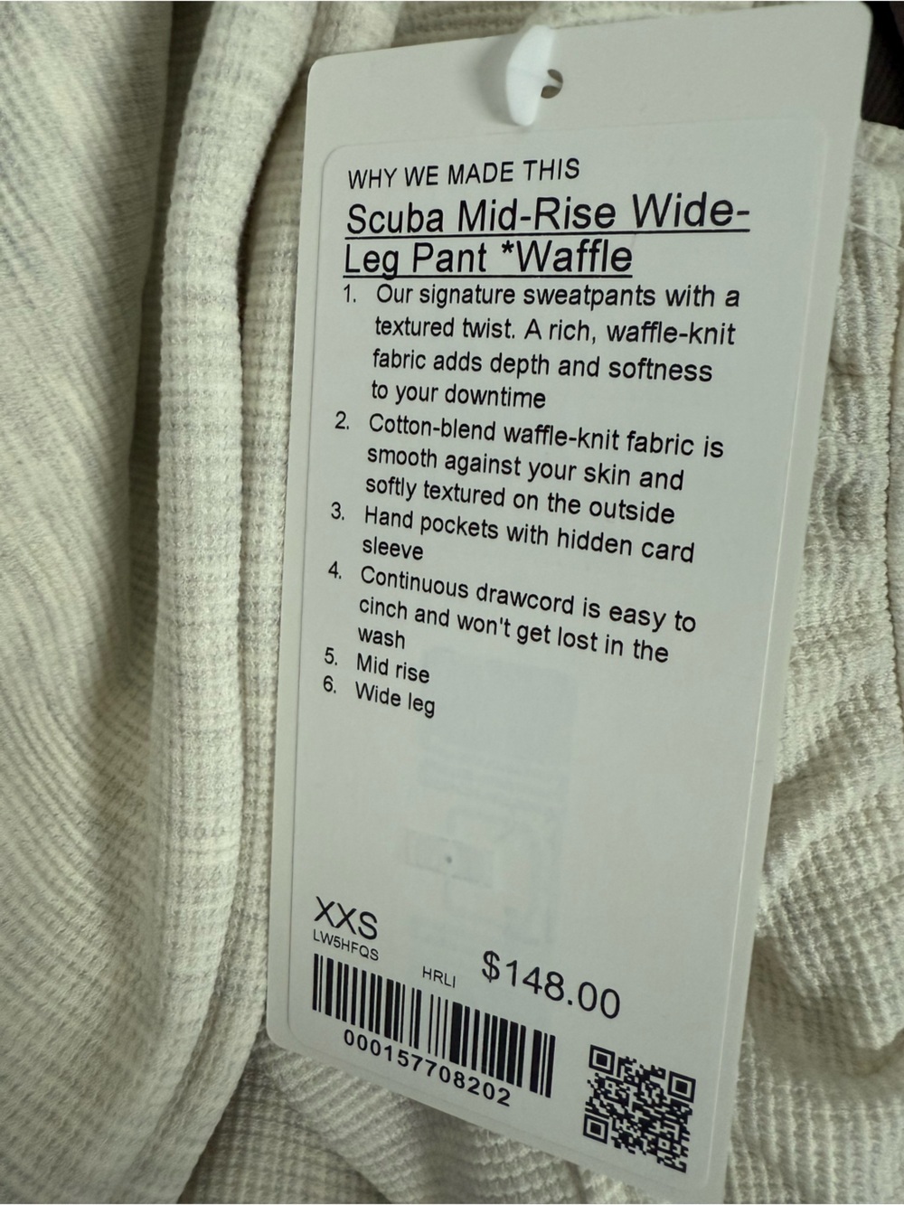 LuluLemon Scuba Oversized Full-Zip Waffle Knit Hoodie+Pant SET in Hthrd Lt Ivory - Picture 10 of 10